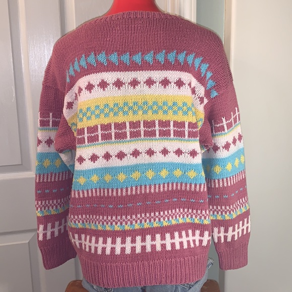 VINTAGE Knit Kawaii Peruvian Oversized Sweater - Picture 6 of 11